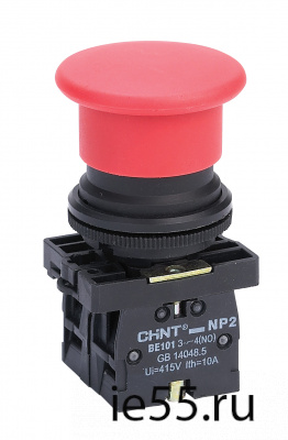 Кнопка управления NP2-BA21 без подсветки черная 1НО IP40 (CHINT)